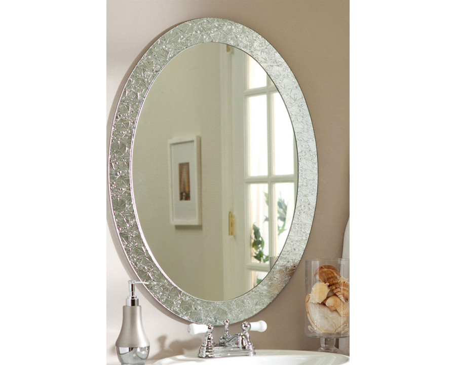 FaFurn - Oval Frameless Bathroom Vanity Wall Mirror