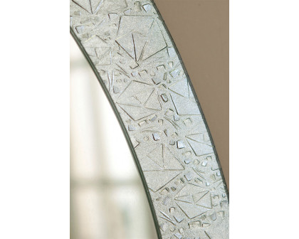 FaFurn Oval Frameless Bathroom Vanity Wall Mirror - Elegant Crystal Look Border