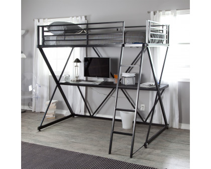 FaFurn - Modern Bunk Bed with Desk and Ladder