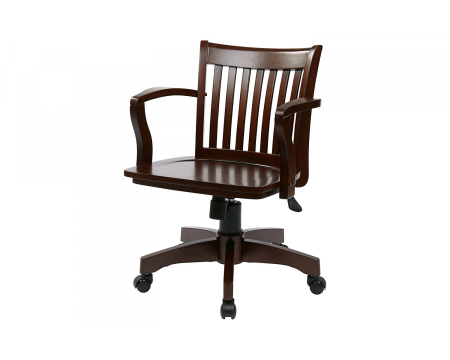 FaFurn Bankers Chair with Wooden Arms - Espresso