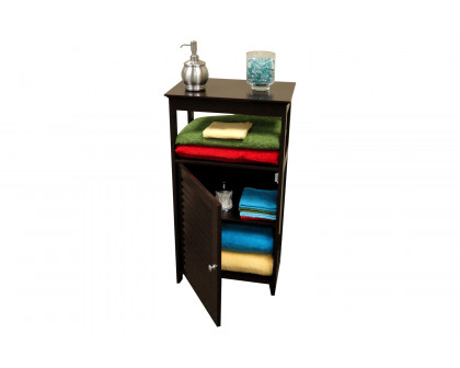 FaFurn Modern Bathroom Floor Cabinet Free Standing Storage Unit in Espresso Wood Finish