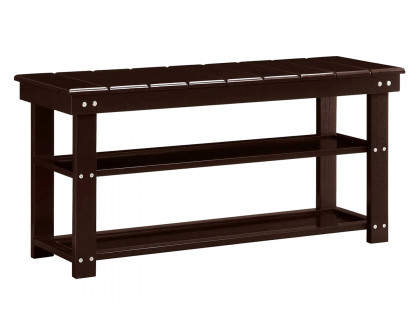 FaFurn - Wooden 2-Shelf Shoe Rack Storage Bench