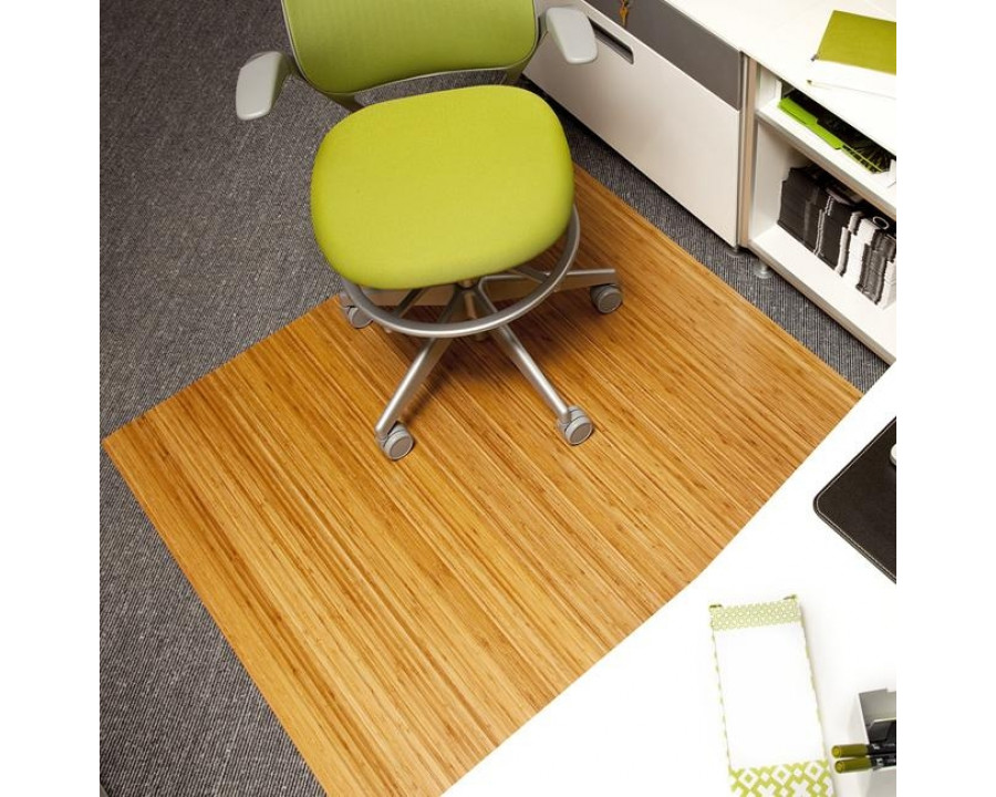 FaFurn - Eco Friendly Rectangular Chair Mat in Natural, Bamboo