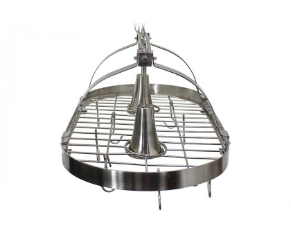 FaFurn Rustic 2 Light 10 Hook Ceiling Mounted Hanging Pot Rack - Brushed Nickel