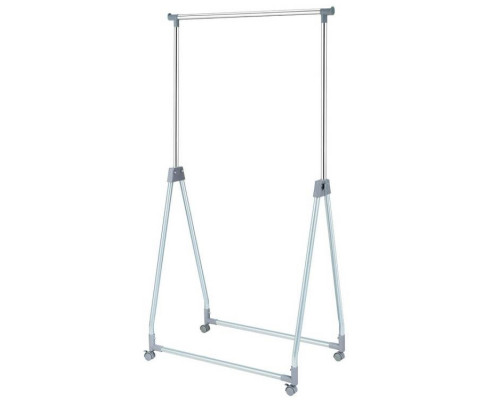 FaFurn - Folding Garment Rack Clothes with Lockable Wheels in Silver, Metal