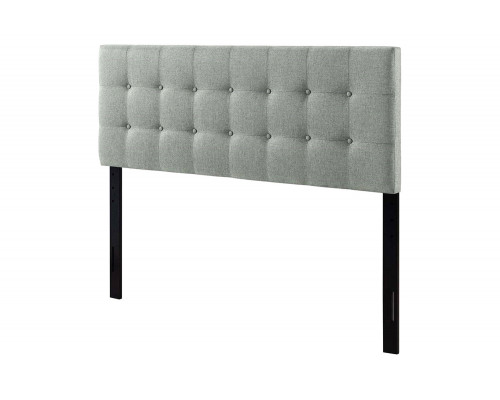 FaFurn - Full Size Gray Fabric Button-Tufted Upholstered Headboard