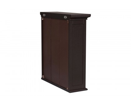 FaFurn - Dark Espresso 2-Door Bathroom Wall Cabinet with Open Shelf