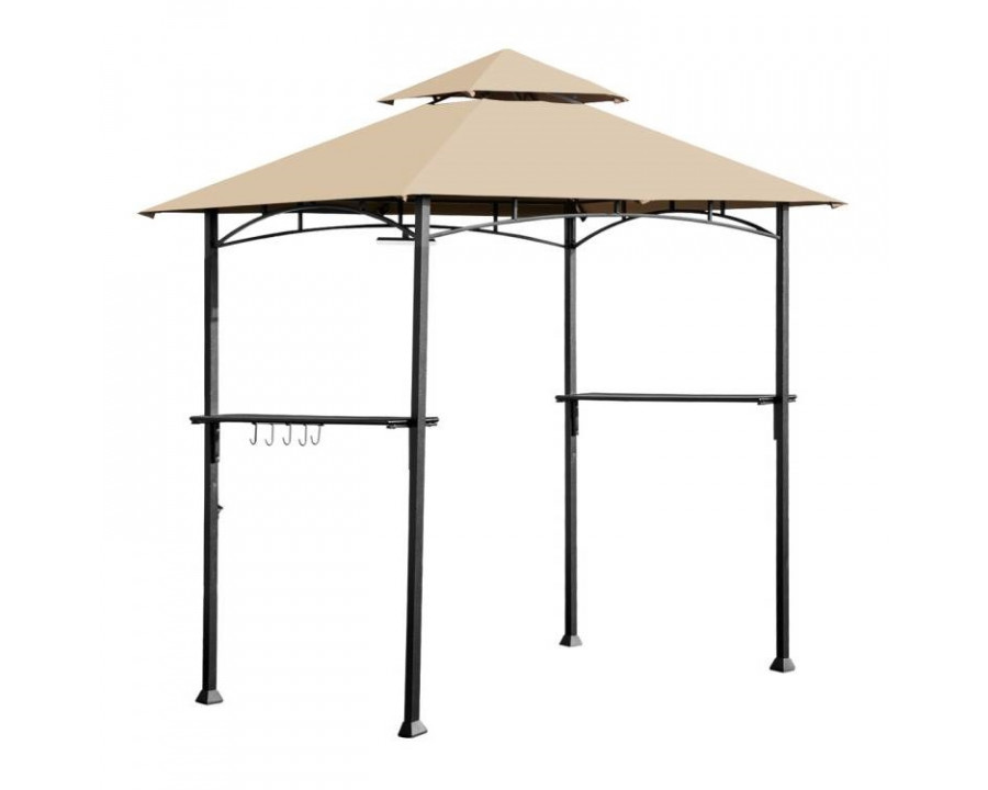 FaFurn - Gazebo with Vented Canopy in Khaki, Metal/Polyester