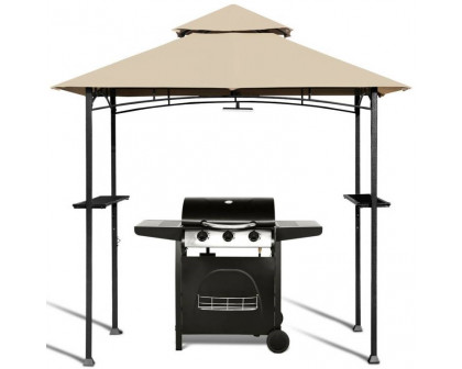 FaFurn - Gazebo with Vented Canopy in Khaki, Metal/Polyester