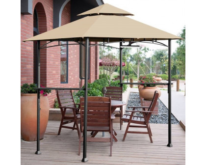 FaFurn - Gazebo with Vented Canopy in Khaki, Metal/Polyester