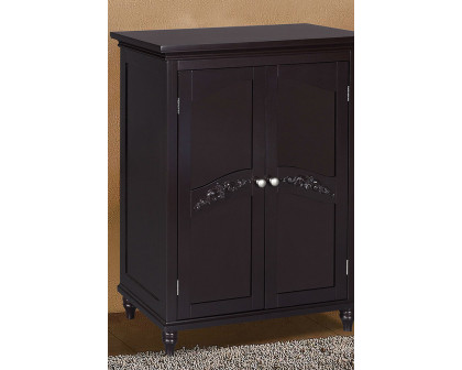 FaFurn Bathroom Linen Storage Floor Cabinet with 2-Doors - Dark Brown