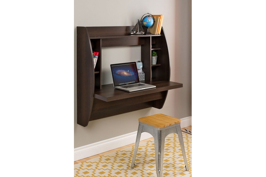 FaFurn™ Modern Floating Wall Mounted Computer Desk - Espresso