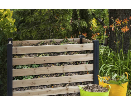 FaFurn Outdoor Cedar Wooden Compost Bin - 120 Gallon