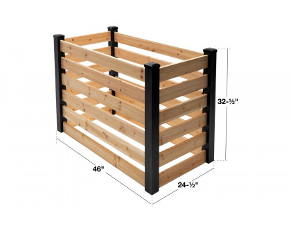 FaFurn Outdoor Cedar Wooden Compost Bin - 120 Gallon