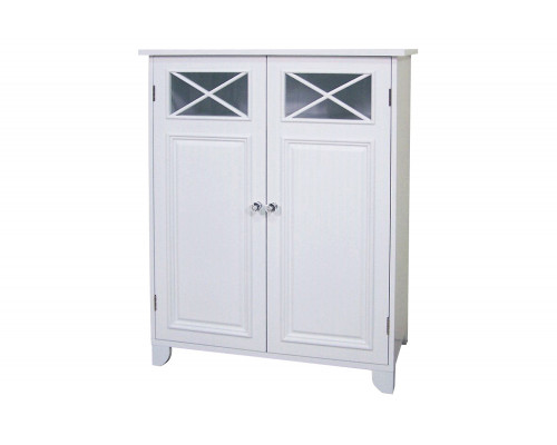 FaFurn - White 2-Door Bathroom Floor Cabinet with Adjustable Storage Shelf