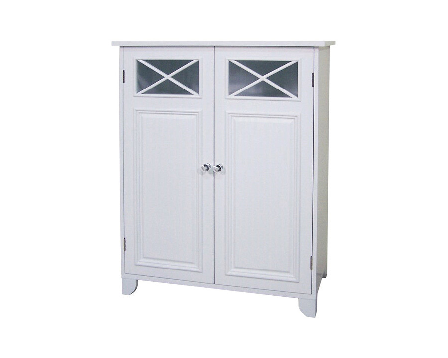 FaFurn - White 2-Door Bathroom Floor Cabinet with Adjustable Storage Shelf