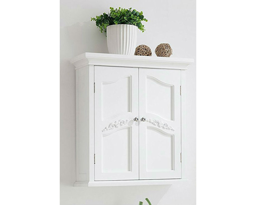 FaFurn - French Classic Style 2 Door Bathroom Wall Cabinet in White