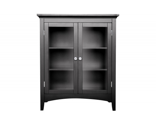 FaFurn - Dark Espresso Freestanding Bathroom Floor Cabinet with Storage Shelves