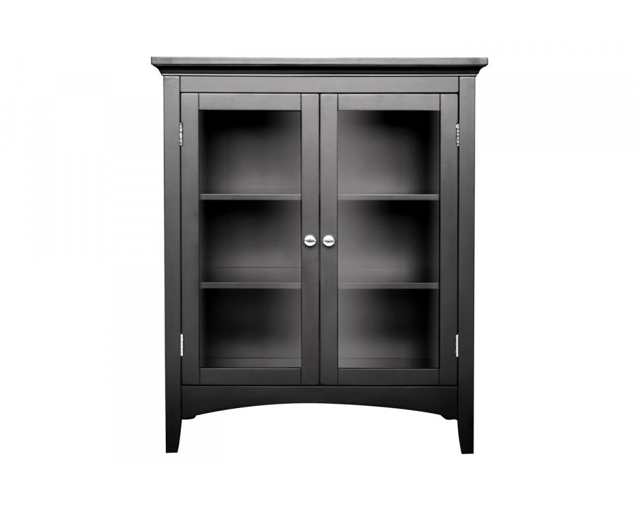 FaFurn Dark Espresso Freestanding Bathroom Floor Cabinet with Storage Shelves