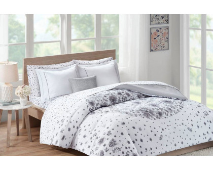 FaFurn 8-Piece Floral Pattern Microfiber Comforter Set - Twin XL Size