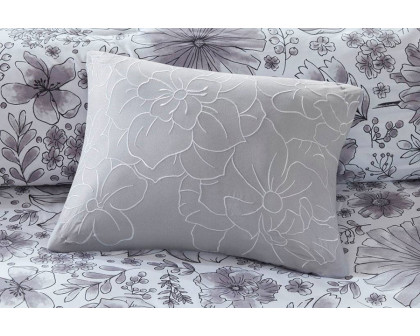 FaFurn 8-Piece Floral Pattern Microfiber Comforter Set - Twin XL Size