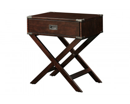 FaFurn - 1-Drawer End Table/Nightstand with Modern Classic X Style Legs