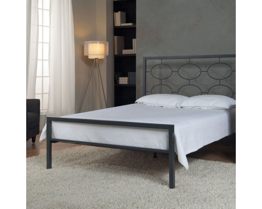 FaFurn - Cal/King Size Platform Bed Frame in Graphite, Metal