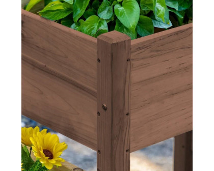 FaFurn Garden Bed Planter Box - Brown, Fir Wood