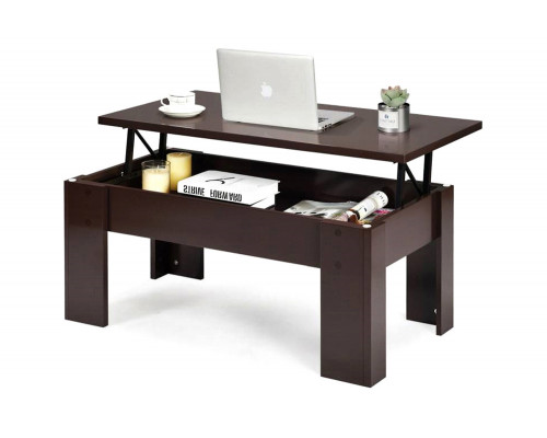 FaFurn Farmhouse Lift-Top Multi Purpose Coffee Table Laptop Desk - Espresso Brown