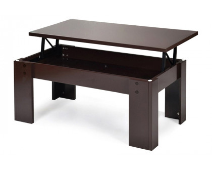 FaFurn™ Farmhouse Lift-Top Multi Purpose Coffee Table Laptop Desk - Espresso Brown