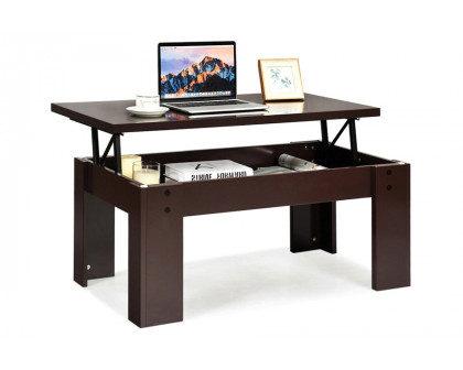 FaFurn™ Farmhouse Lift-Top Multi Purpose Coffee Table Laptop Desk - Espresso Brown