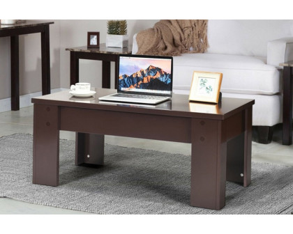 FaFurn™ Farmhouse Lift-Top Multi Purpose Coffee Table Laptop Desk - Espresso Brown