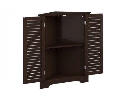 FaFurn Corner 2 Door Space Saving Bathroom Storage Cabinet - Espresso