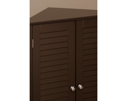 FaFurn Corner 2 Door Space Saving Bathroom Storage Cabinet - Espresso