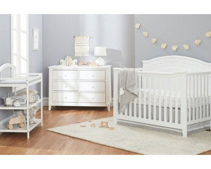 FaFurn - 3 Piece Crib Changing Station 6 Drawer Dresser Nursery Furniture Set White