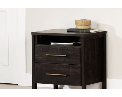 FaFurn - Modern 2 Drawer Nightstand Cubby Storage Shelf