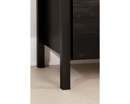 FaFurn Modern 2 Drawer Nightstand Cubby Storage Shelf - Java