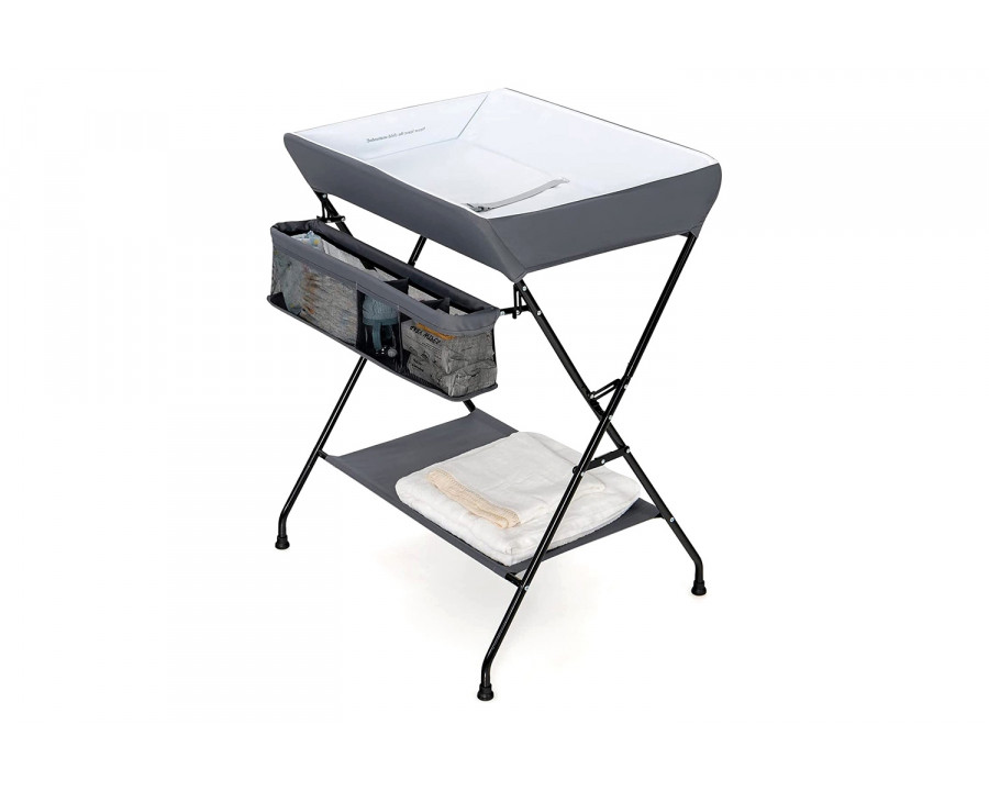 FaFurn Folding Wide Nursery Diaper Baby Changing Table - Gray