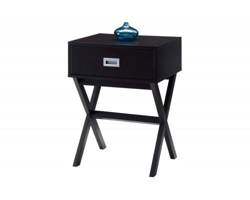 FaFurn Modern 1-Drawer Bedside Table Nightstand End Table - Espresso