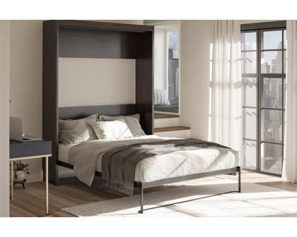 FaFurn Murphy Bed Space Saving Wall Bed Frame - Espresso, Full Size