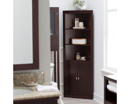 FaFurn - Cabinet with Shelves in Espresso, Wood