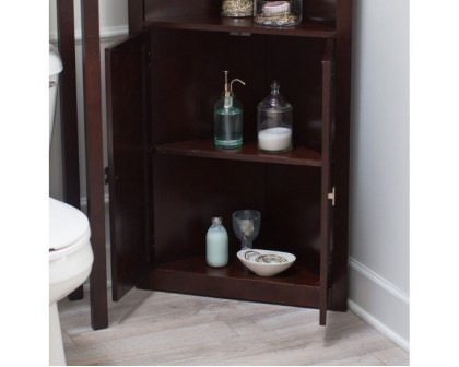 FaFurn - Cabinet with Shelves in Espresso, Wood