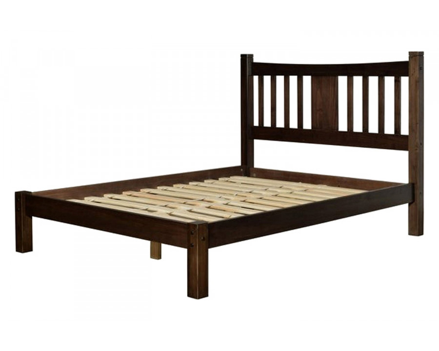 FaFurn - Solid Pine Wood Platform Bed with Headboard