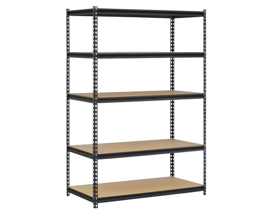 FaFurn - Storage Rack Shelving Unit with 5 Adjustable Shelves in Black, Metal