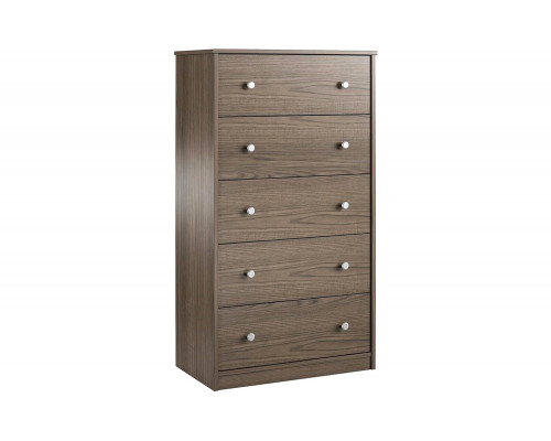 FaFurn Modern 5-Drawer Bedroom Chest Dresser in Wood Finish - Gray-Brown