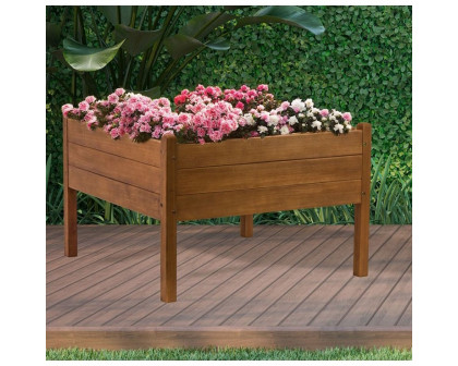 FaFurn - Raised Planter Garden Bed in Natural, Wood