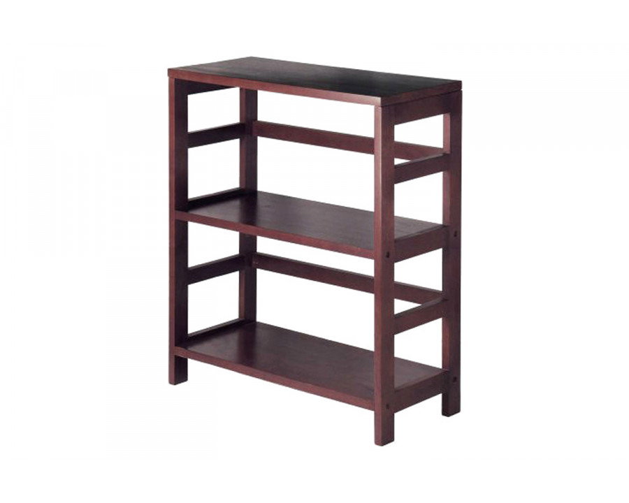 FaFurn - Contemporary 3-Tier Bookcase Storage Shelf in Espresso Wood Finish