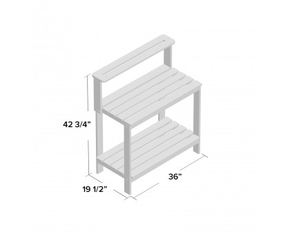 FaFurn - Outdoor Garden Potting Bench Table with Bottom Shelf in Brown, Wood