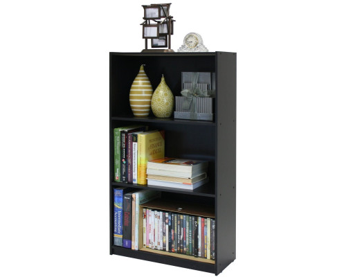 FaFurn - 3-Tier Bookcase in Espresso, Wood