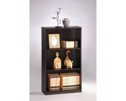 FaFurn - 3-Tier Bookcase in Espresso, Wood